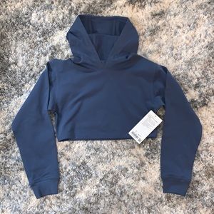 NWT Lululemon LA All Yours Cropped Hoodie Iron Blue Size 4